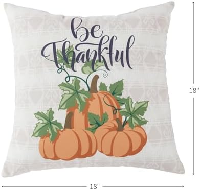 Greendale Home Fashions 18 in. Square ''Be Thankful'' Fall Throw Pillow - Image 4