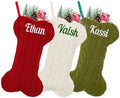 Personalized Dog Christmas Stockings, Custom Embroidered Knit Bone Shape by Ulicoprofessionalpersonalized