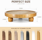 EOSAHR Wood Display Riser: Rustic Pedestal Stand for Bathroom Decor, Yellow - Image 2