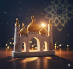Hebdids Ramadan Eid Home Decorations for Home 2025 Gold and White Mosque Tower Islamic Eid Mubarak decore - Image 3