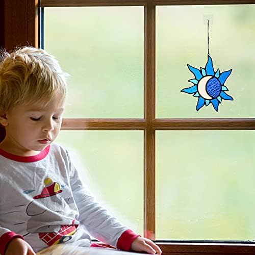 Sun and Moon Stained Glass Window hangings,Suncatcher for Winodw - Image 2