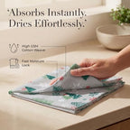 Urban Villa Cloth Napkins Cotton 20x20 (Set of 12) Greentree Print - Image 3