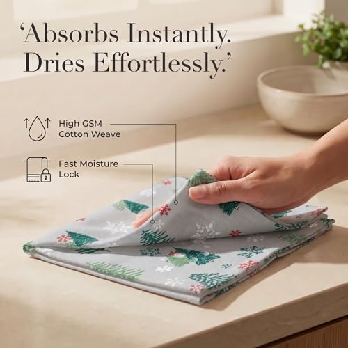 Urban Villa Cloth Napkins Cotton 20x20 (Set of 12) Greentree Print - Image 3