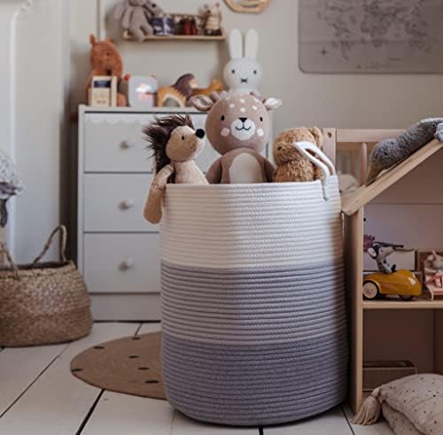 OrganiHaus Tall Cotton Rope Laundry Basket & Hamper, Blanket Storage 52L - Image 5