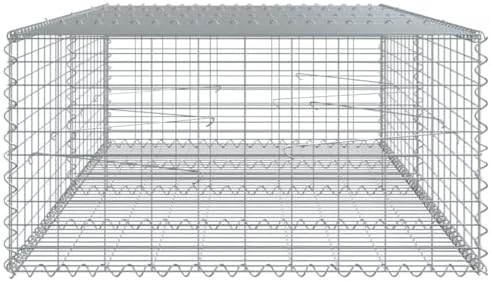 vidaXL Gabion Basket with Cover 78.7"x39.4"x19.7" Galvanized Iron - Image 6