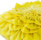 OiseauVoler 3D Flower Throw Pillow Cases Decorative Cushion Covers Soft Velvet Pillowcases Home Sofa Car Bed Room Decor 18 x 18 Inch Egg Yellow - Image 3