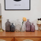 GMWD Glass Flower Vase Set of 6 Purple Clear Bud Vases, 14.5 Oz 8 Oz Apothecary Bottle Vases Decorative for Centerpieces Home Decoration Wedding Reception Table Decor - Image 6