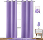 KOUFALL Lilac Purple Curtains 84 Inch Length for Girls Bedroom,2 Panels Set Room Darkening Blackout Kids Curtains for Toddler Princess,Violet Lavender by KOUFALL