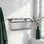 Hanging Kitchen Baskets Adhesive Sturdy Wire Storage Baskets with Kitchen Food Pantry Bathroom Shelf Storage No Drilling Wall Mounted (Black-2 PACK, Extra Large) - Image 6