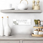 Welcome To Our Lovely Chaos Rustic Wood Wall Sign 8x24 - Image 4