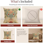 William Morris Red Tulip Tapestry Throw Cotton Cushion Cover, 18 x 18 In - Image 5
