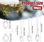 Vercraft 100 Pcs Christmas Tree Acrylic Hanging Ornaments,Clear - Image 2