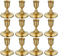 zeochyni 12 Pcs Brass Gold Taper Candle Holders Bulk for Wedding, Party by zeochyni