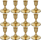 zeochyni 12 Pcs Brass Gold Taper Candle Holders Bulk for Wedding, Party by zeochyni