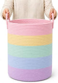 OrganiHaus Rainbow Laundry Basket & Hamper, Nursery Playroom 52L by OrganiHaus