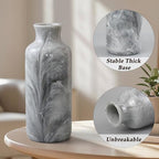 YMXYJM Resin 3 Piece Decorative Vase Set, Grey Farmhouse Home Decor - Image 3