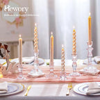 Hewory Crystal Taper Candle Holders: 10PCS Clear Glass Candlestick Holders - Image 5