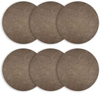 Placemats Set of 6 – Round 15” Faux Leather Table Mats for Dining, Heat Resistant & Non-Slip Washable Table, Indoor, Outdoor, Dining Table Set for 6, Modern Kitchen & Holiday Use, Bronze - Image 2
