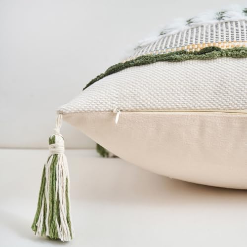 Chenille Striped Textured Boho Throw Pillow Covers 18x18 Set of 1 - Image 6
