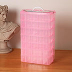 Sooyee 7 Layers Stackable Storage Container, 70 Adjustable Compartments Stackable Storage Container for Kids Toys, Art Crafts, Jewelry, Supplies, Mini Case & Letter Sticker Included,Pink - Image 6