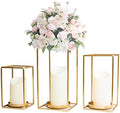 HPC Decor 3PCS Gold Metal Lanterns Decorative- 7in 9in 11in Candle Lantern Holders for Home Decor- Modern Farmhouse Lantern Decor for Wedding Table Centerpieces,Living Room,Dining Room,Party,Holiday. by HPCDECOR