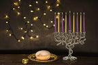 Ner Mitzvah Tree of Life Menorah for Chanukah - Fits All Standard Candles - Artistic Bronze Gold Menorah - 8" High - Image 6
