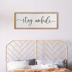 comurdyo Living Room Wall Decor Stay Awhile Sign 32"×12" Wood - Image 4