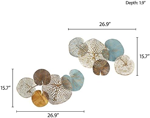 Madison Park Wall Art Living Room Décor - Lenzie Metal Abstract Coastal Decoration, Home Accent Modern Kitchen Dining Decoration, Ready to Hang for Bedroom, 15.7"W x 26.9"L, Multi 2 Piece - Image 3