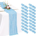 18 Pack Cheesecloth Table Runner 10FT Baby Blue Table Runner Light Blue Boho Gauze Cheese Cloth Table Runners Long Rustic Sheer Table Decorations for Wedding Party Baby Bridal Shower Birthday Holiday by Showgeous