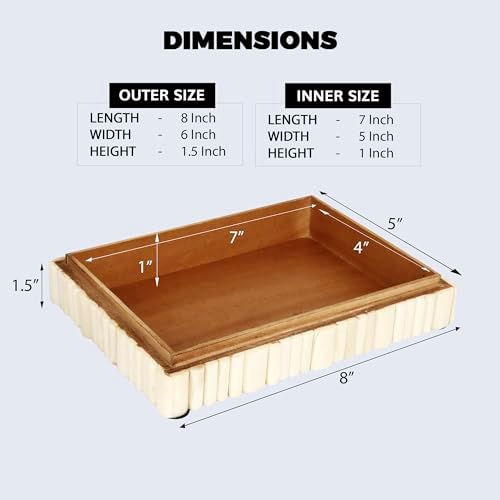Handicrafts Home Decorative Box 8x6 – Photo Storage Box, Jewelry Organizer, Modern Decorative Storage Box with Lid, Bohemian Table Décor, Vintage Keepsake Box for Shelf or Coffee Table Décor - Image 3