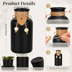 TBWIND Vintage Glass Flower Vase, 12PCS Farmhouse Black Mason Jar Vases - Image 2