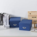 Soul & Lane - Blue Stacking Storage Boxes with Label Holders, Set of 2 - Image 2