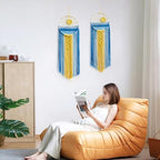 Artilady 2 Pack Macrame Hanging Tapestry Sun Wall Decor, Boho Dream Catcher - Image 2