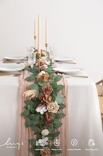 Ling's moment 5 FT Brown Artificial Flower Garland - Image 2