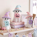 3 Pcs Pastel Halloween Ghost Figurines 4" Resin Halloween Decor - Image 4