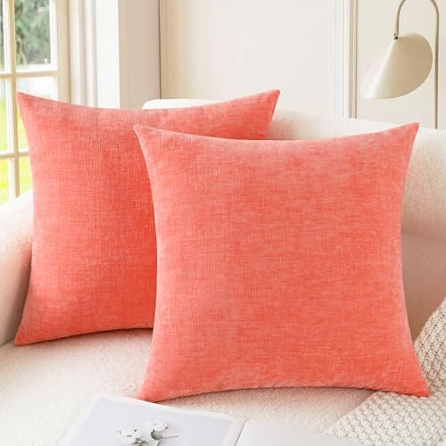 CaliTime Decorative Couch Throw Pillow Covers 26 X 26 Inches Living Coral by CaliTime