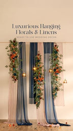 Ling's moment Teal Blue Artificial Flower Garland Fall Wedding Arch 9 FT - Image 5