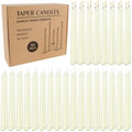 WPONSZU 50 Pack Ivory Taper Candles, 7-8 Hours Burn Time, Unscented, Smokeless and Dripless, 4/5 x 10 Inch for Christmas,Household,Dinner,Wedding,Valentine's Day,Party and Home Décor Candlesticks by WPONSZU