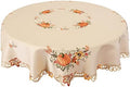 Simhomsen Large Embroidered Fall Autumn Harvest Pumpkins Tablecloth for Thanksgiving (Round 90 inches) by Simhomsen