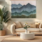 laddawan Extra Large Boho Wall Decor For Bedroom Macrame Wall Hanging Dip-Dyed Tapestry Modern Wooden Home Wall Art For Living room (Green2) - Image 6