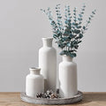 Vintage Ceramic Vase Set of 3,Antique-White Terracotta Vases for Home Decor by LUKA
