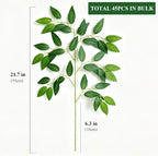 45pc Italian Ruscus Greenery Stems Garland Fake Green Leaves for Home Decor - Image 2