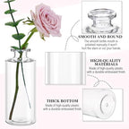 Honeydak Set of 24 Plastic Mini Bud Vases, Vintage Clear Decorative Vases Bulk for Table Centerpieces, Wedding Reception, Baby Shower, Home Decor, Housewarming Gift(Smooth) - Image 5