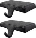 Lulu Decor Black Christmas Stocking Holders for Mantle set of 2 - Heavy Cast Iron Weighted Strong & Sturdy - Low Profile Flat Base Stocking Hooks, Simple Design for Mantle Decor Weighs 1 lb 10 oz each by LuluDecor