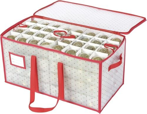 Sattiyrch Plastic Christmas Ornament Storage Box with Trays,Customizable Dividers, Dust-Proof Durable Ornament Organizer Holder,Christmas Storage Containers,Holds 128 x 3 Ornaments by Sattiyrch