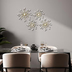 Hicarer 4 Pcs Starburst Wall Decor, Bling Metal Wall Art, Gold - Image 3