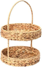 Household Essentials Water Hyacinth 2-Tier Tray, Natural by HouseholdEssentials