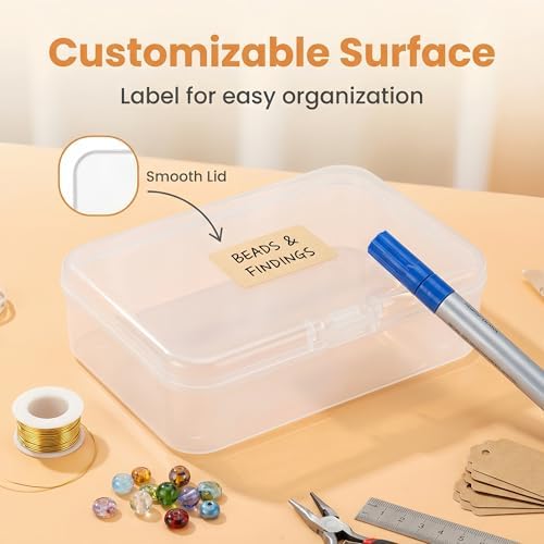 LJY 28 Clear Rectangular Plastic Boxes, 3.3 x 2.2 x 1 in for Buttons - Image 4