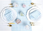 Solino Home 100% Pure Linen Dining Table Runner Blue Bell Check, 14 x 72 in - Image 3