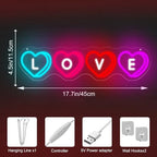 LOVE Heart Neon Sign 17.7 × 4.5 inch LED Wall Light Dimmable - Image 6